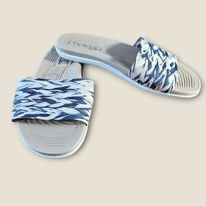 Beira Rio Conforto Womens Slides Sandals Size 7 US Tan White‎ Black Slip On